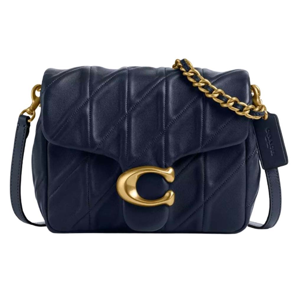 Coach Times Square Tabby Quilted Leather Shoulder Bag in Navy